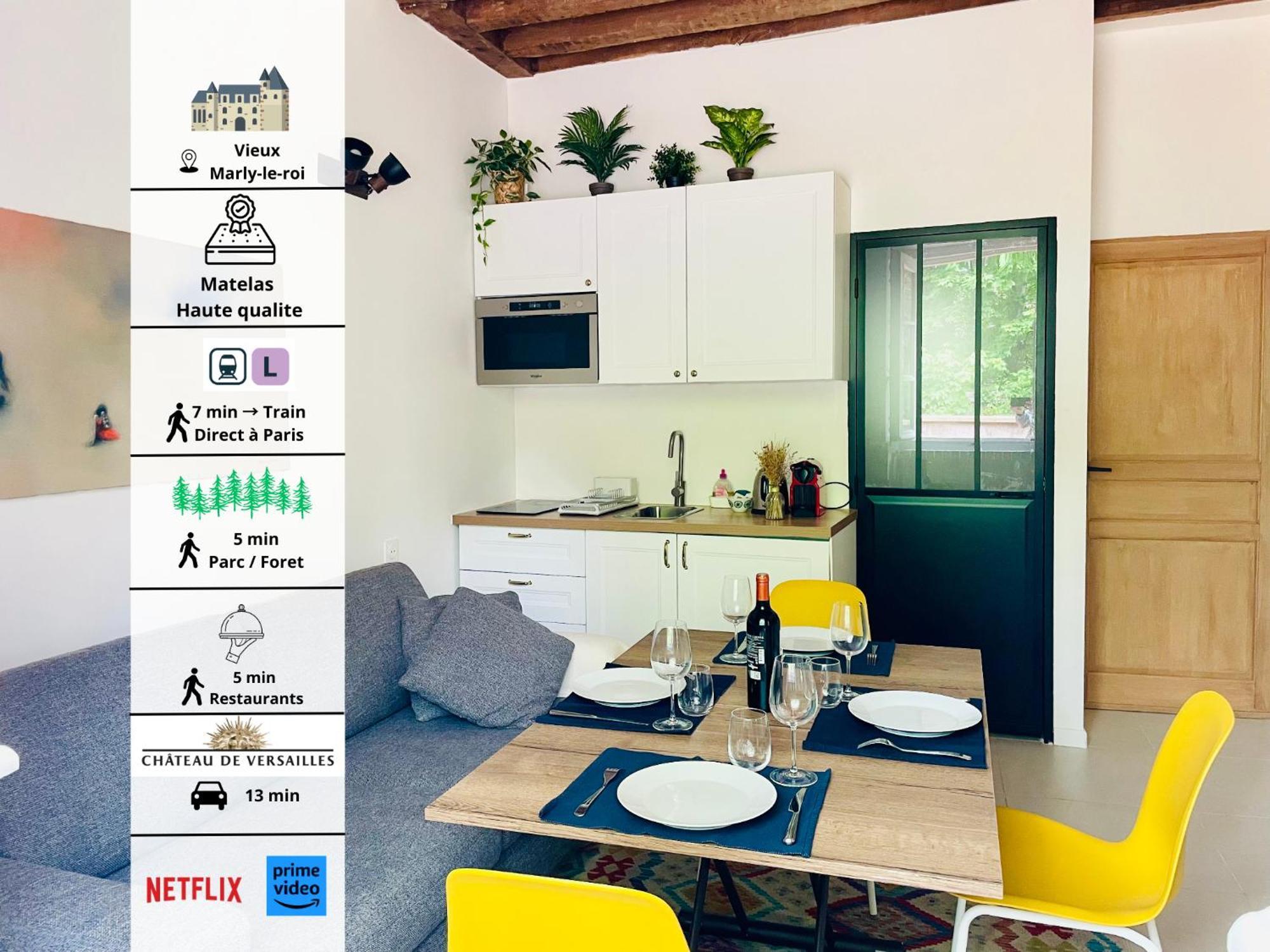 Studio Au Vieux Marly-Le-Roi - Bien Equipe - Matelas De Qualite - 7Min Du Train Vers Paris מראה חיצוני תמונה